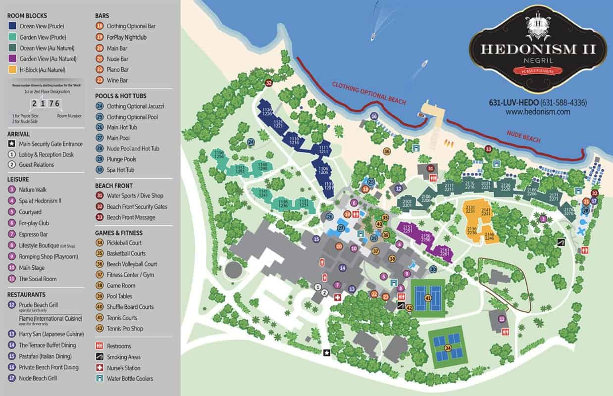 resort map with both beaches clearly displayed.