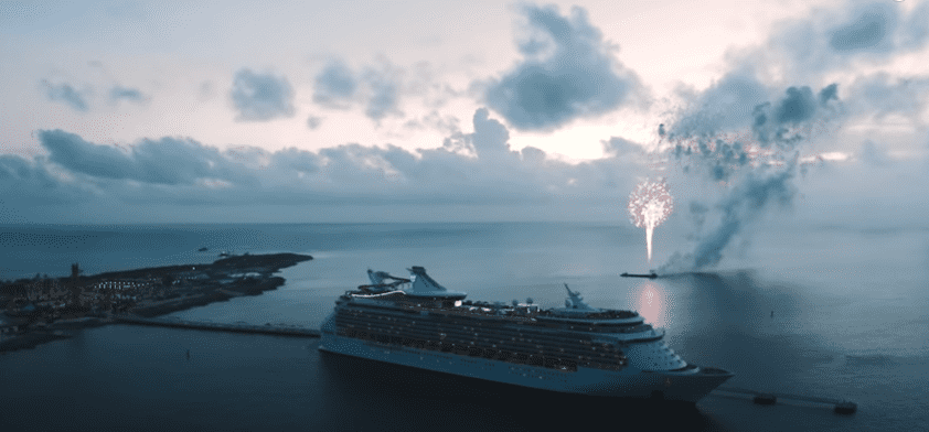 Oasis of the Seas fireworks off Coco Cay