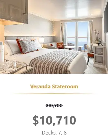 Oceania Allura Veranda Stateroom