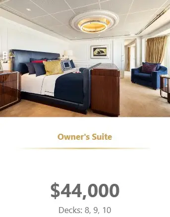 Desire Feb 2027 Oceania Allura Owners suite pricing