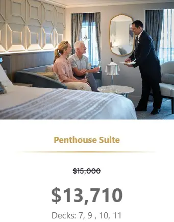 Desire Feb 2027 Oceania Allura Penthouse Suite pricing