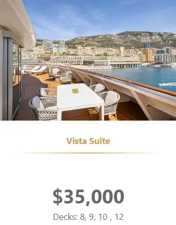 Desire Feb 2027 Oceania Allura Vista Suite pricing