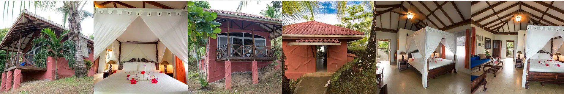 Casita Garden Room at a clothing optional resort in Panama surrounded by lush tropical gardens