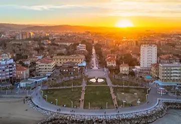 Sunset over the cityscape of Durrës Albania with Roman ruins and beaches, part of Desire Mediterranean Cruise 2026