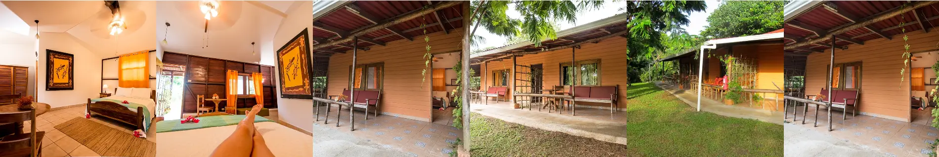 Lodge Garden Room at a clothing optional resort in Panama with tropical garden surroundings and cozy design