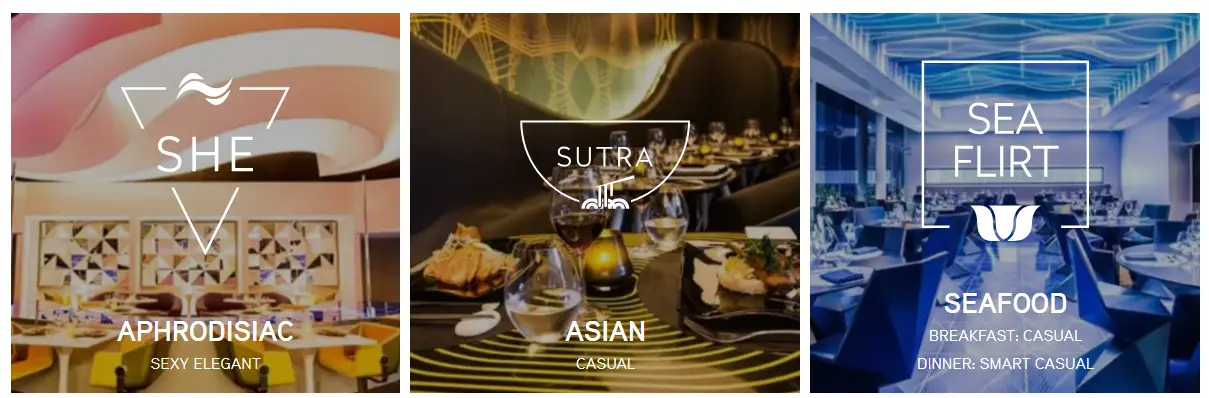 Temptation Cancun Resort restaurants She Sutra and Sea Flirt dining options for adults-only guests