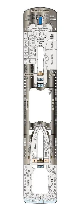 Oceania Riviera ship deck 14 plan for desire swinger cruise asia 2028