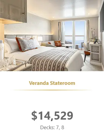 Desire Lisbon to Morocco 2027 Veranda Stateroom