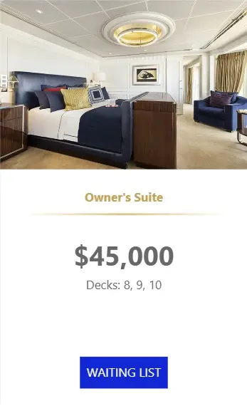 Desire Seductive Mediterranean 2026 Owner's Suite on swinger cruise.