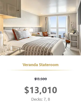 Desire Seductive Mediterranean 2026 Veranda Stateroom