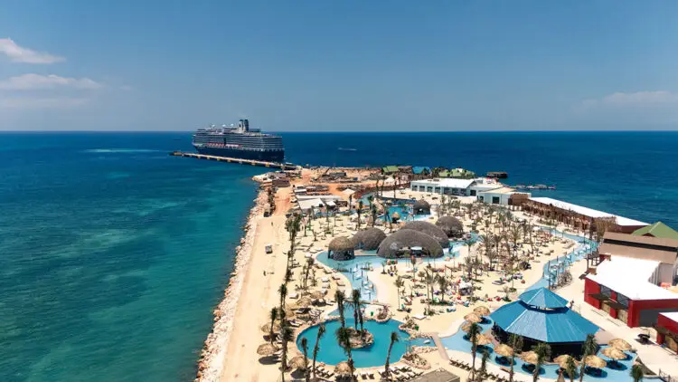 Bliss Cruise April 2027 Celebrity Silhouette Cabo Rojo Dominican Republic with beaches, pools, and cruise ship, a port of call on swinger cruise.