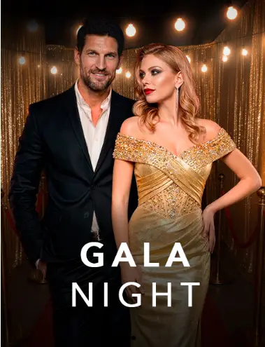 Couples dressed in elegant formal attire for Gala Night on Desire Cruise August 2026 swinger cruise
