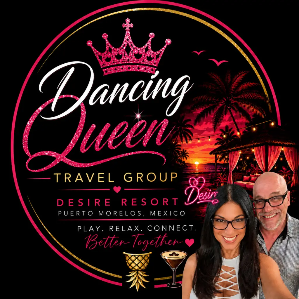 Dancing Queen adults only Desire Riviera Maya group with hosts Rachel and Steve